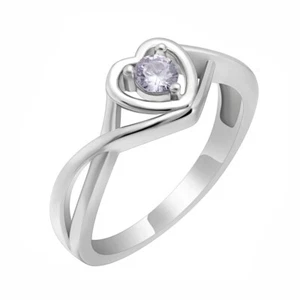 1.00 Ct Lab Created Moissanite Engagement Ring Heart For White Gold Plated - Picture 1 of 6