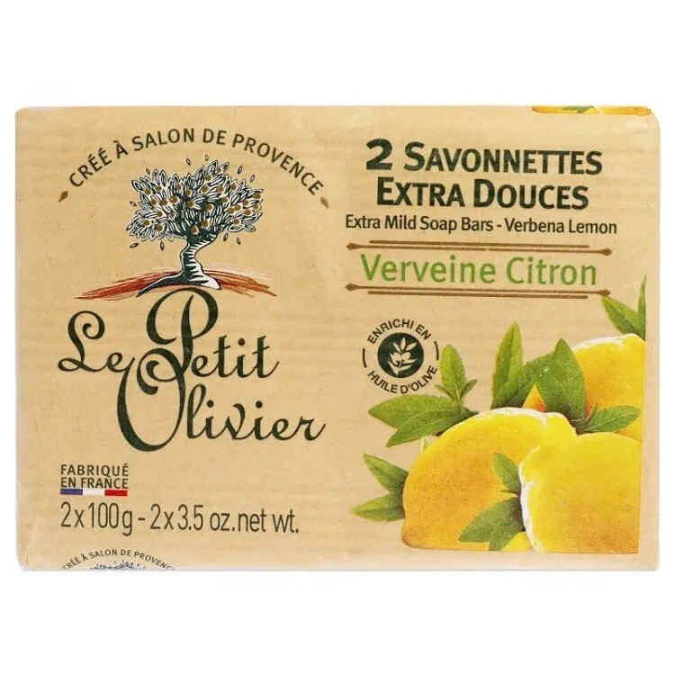 Lot de 4 savons extra doux verveine citron Le petit olivier ( 4 x 100g) - Photo 1/1