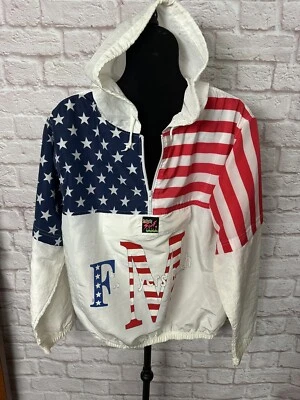 Vintage Surf Style USA Windbreaker Jacket - Fort  Meyers Beach Distressed - Image 1 of 4