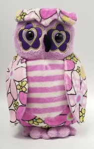 Douglas Purple pink Owl Floral Stripes Cuddle Toy Plush Stuffed Animal 9" soft - Picture 1 of 12