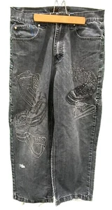 Vintage Southpole Baggy Embroidered Jeans 32 90s Y2K Skate Hip Hop JNCO Style - Picture 1 of 12