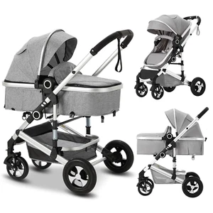 3-In-1 Convertible Baby Stroller, Folding Newborn Stroller with Big Seat, 21LB, - Picture 1 of 12