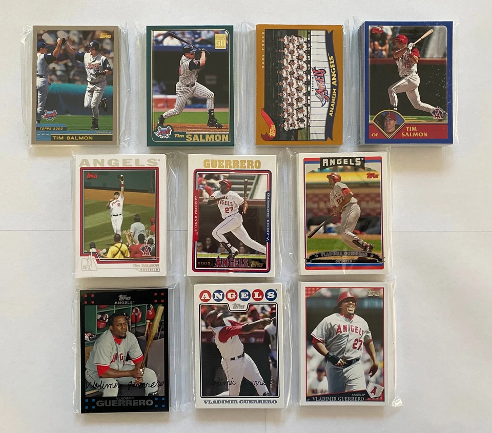 Anaheim Angels 2000-09 Topps base team sets (HOFer Vlad Guerrero, more) - Image 1 of 1
