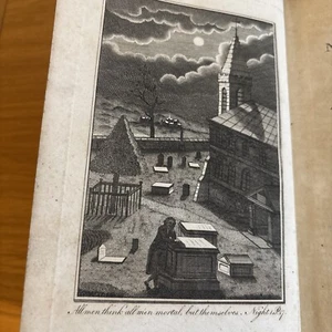 1795 Night Thoughts Antiquarian Edward Young With Superb Illustration Gothic - Foto 1 di 4