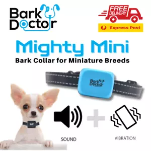 AU BESTSELLING Bark Doctor Mighty Mini BARK STOP Dog Collar *FITS CHIHUAHUAS etc - Foto 1 di 16