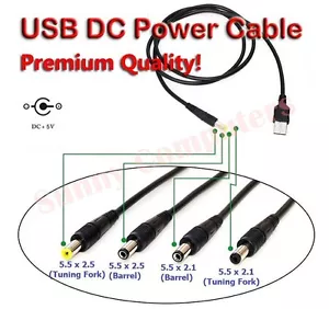 Puerto USB A macho a 5,5 mm / 2,5 mm 5 V DC barril conector cable AU - Imagen 1 de 12