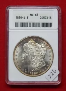 1880-S Morgan Silver Dollar $1 -ANACS MS 61 ~ Free USA Shipping - Picture 1 of 8