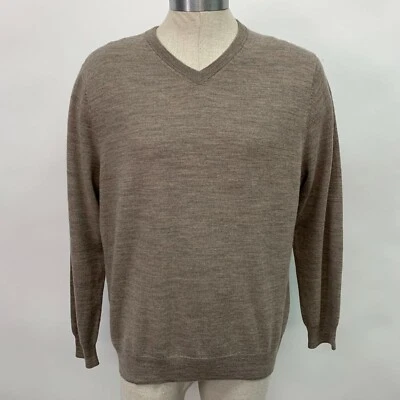 Suéter masculino Allen Solly X-Grande marrom 100% lã merino extra fina  - Imagem 1 de 4