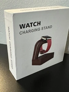 Soporte de escritorio para Apple Watch resistente resistente - madera oscura - base de madera maciza - Imagen 1 de 16