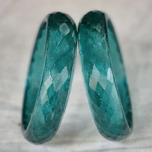 2 PCS See Blue Color Crystal Bangle Bracelet valentine day gift For her - Picture 1 of 6