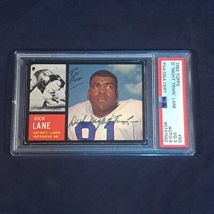 Dick Night Train Lane Signed 1962 Topps Card #60 PSA 3 - PSA/DNA 8 HOF Lions - Picture 1 of 2