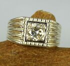 3Ct Round Lab Created Diamond Mens New Trending Band Ring 14K Yellow Gold Plated