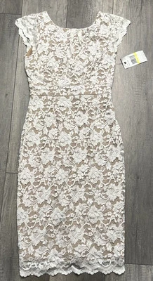 Новый с Ярлыками ABS Allen Schwartz крышка рукав слоновой кости кружева голая с подкладкой платье размер средний - Изображение 1 из 4