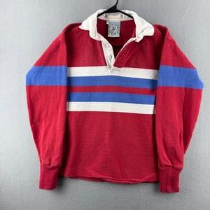 Vintage Lands End Rugby Shirt Mens Small Heavy Cotton Long Sleeve Made in USA - Picture 1 of 15