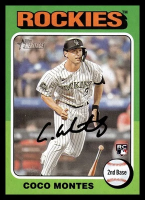 2024 Topps Heritage Rookie #263 Coco Montes Colorado Rockies Baseball Card - Image 1 of 2