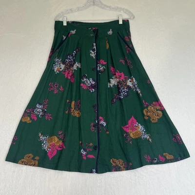 Modcloth Womens Size S Floral Button Up Midi Skirt Feminine Cottagecore Prairie - Image 1 of 4