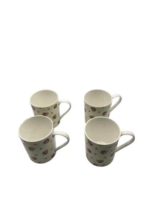 Whittard of Chelsea Petite Rose Mugs Set of 4 by Roy Kirkham Bone China - Picture 1 of 2