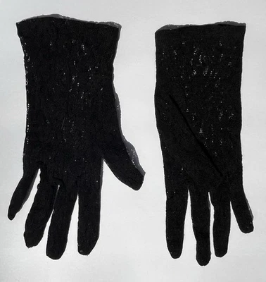 Guantes de encaje negros vintage para dama Foto 1 de 3