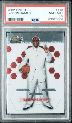 2002 Topps Finest LEBRON JAMES #178 RC Rookie Iconic PSA 8.5 NM-MINT+ - Image 1 of 2