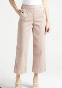 Spanx Stretch Twill Cropped Straight Wide Leg Pants Tan Medium - Picture 1 of 11