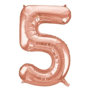 Large 34" Rose Gold Foil Number 5 Balloon - Picture 1 of 1