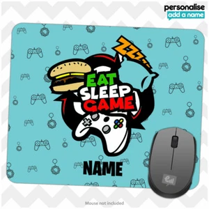 Personalised EAT SLEEP GAME Mouse Mat Pad Kids Boys Gamer Gift Computer Room - Picture 1 of 2