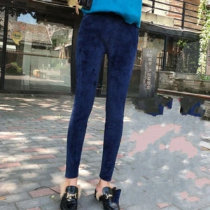 Women Corduroy Skinny Pants Trousers Stretch Slim High Waist Bottoms Winter Warm - Picture 1 of 19