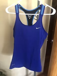Women's Nike Drifit Racerback Tank Shelf Bra size M VGUC! Not Padded - Picture 1 of 4