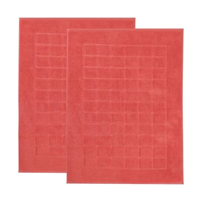 Набор из 2 ультратонких впитывающих геометрических хлопковых ковриков Nora 1100 GSM - Изображение 1 из 4