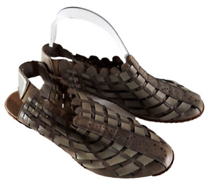 Womens Rieker Sina Slingback Leather Heels 2" Olive Gray Classic Size 39, 8-8.5