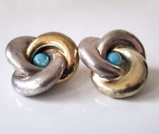 1980s Vintage Steven Vaubel Modernist Puffed Swirl Sterling Silver Clip Earrings