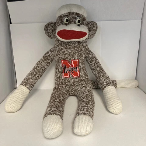 Nebraska Cornhuskers Sock Monkey 18 Inch Long Plush Cover