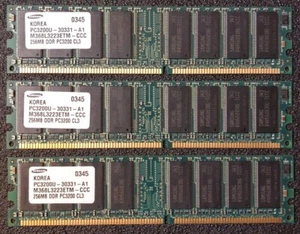 Lot of 4 SAMSUNG 256MB PC-3200 DDR-400 184-PIN 2.5V DIMM M368L3223ETM-CCC - Picture 1 of 2