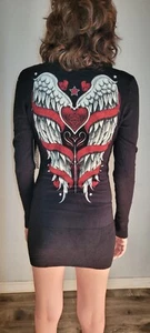 Sinful by Affliction Women's Sweater Dress S. NWT, VNeck BLACK - Picture 1 of 6