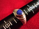 Sterling silver 925 blue stone heart accent ring, size 7 & 2.5g, signed ND