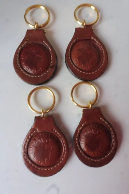 4 Beautiful Pendant, Key Ring, the Highland Moose, Elk, Leather - Image 1 of 4