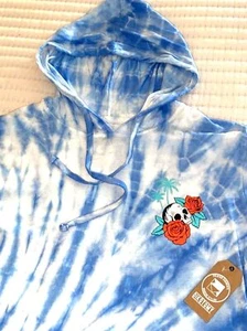 Dikotomy TIe Dye Kurzarm Hoodie Medium Totenkopf und Rosen - Bild 1 von 5