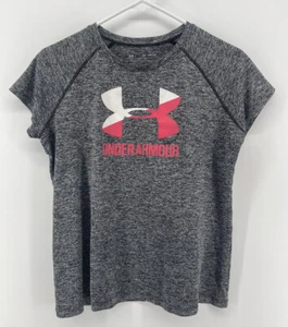 Under Armour Top Shirt Girls Youth Size YXL XL Gray Red White Logo Fast Shipping - Picture 1 of 9