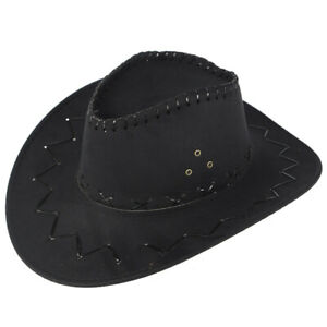 Womens Western Cowboy Hats Mens Retro Panama Suede Caps Crimping 6 Colours Party