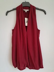 NEW MAX Studio Cami Top Size XS Sleeveless Red Silky Blouse BNWT - Picture 1 of 15