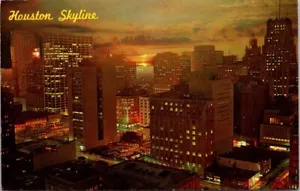 Postal Houston Skyline At Night Texas TX - Imagen 1 de 2
