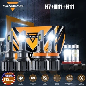 For Ford Fusion 2006-2016 6x AUXBEAM 6500K Canbus LED Headlight Hi-Lo +Fog Bulbs - Picture 1 of 12