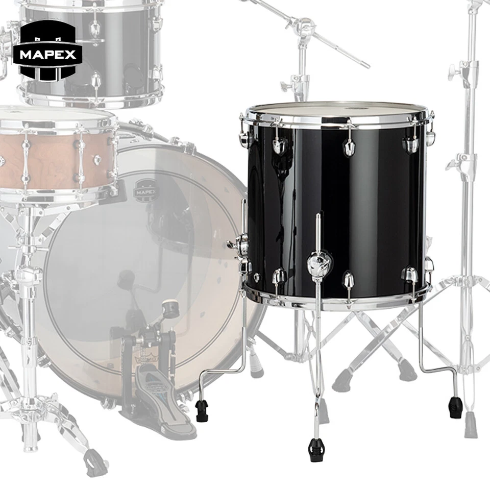 Mapex Saturn Evolution 14" X 14" Maple Floor Tom Piano Black SEF1414MPB - Image 1 of 1