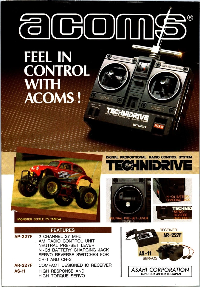ACOMS Technidrive RC System Print Ad Wall Art Decor Asahi Corp - Image 1 of 1