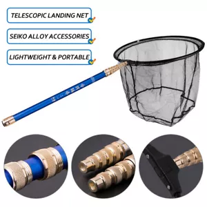 Ultralight Carbon Fishing Pole Telescopic Landing Net Triangle Foldable Fish Net - Picture 1 of 21