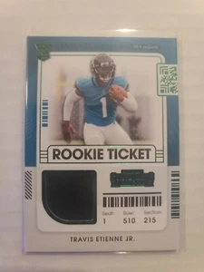 Muestra de boleto de novato Contenders 2021 Travis Etienne Jr. RC reliquia variación verde - Imagen 1 de 2