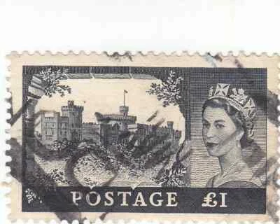 Scott # 312 - 1 libra - Negro - Castillo de Windsor - Usado - SCV $25,00 Foto 1 de 2