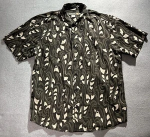 Quicksilver Watewrman Shirt Mens Xl Camo All Over Print Hawaiian Button Up - Picture 1 of 11