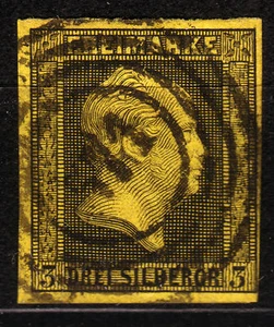 Preußen 4, O, 3 Sgr. schwarz/gelb, 571-HALBERSTADT - Bild 1 von 1