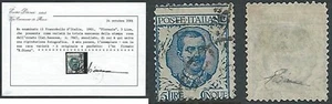 1901 REGNO USATO FLOREALE 5 LIRE VARIETà - CERTIFICATO DIENA - Imagen 1 de 1